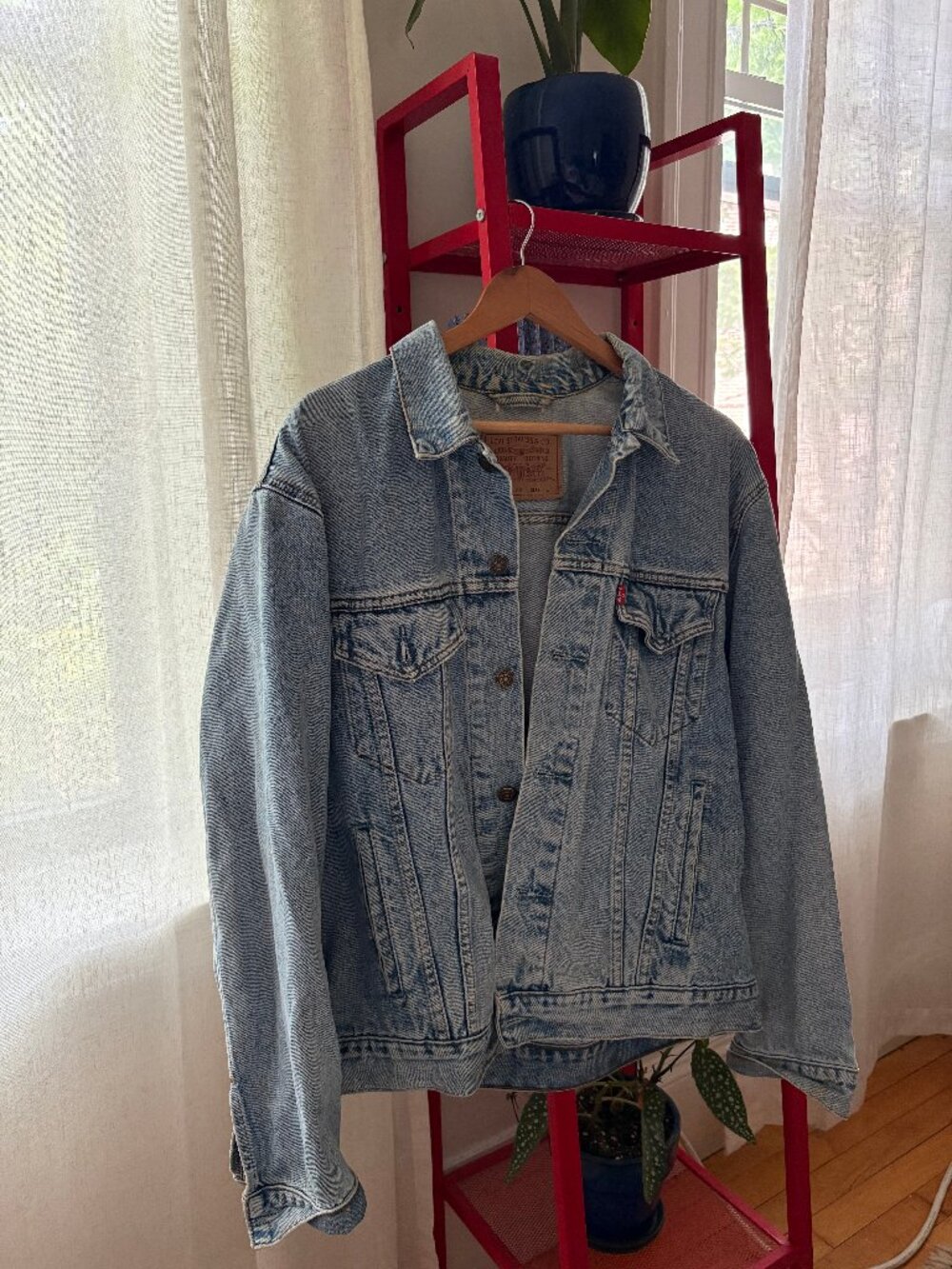 Vintage Levi's Denim Jacket Mid Light Wash Sz L